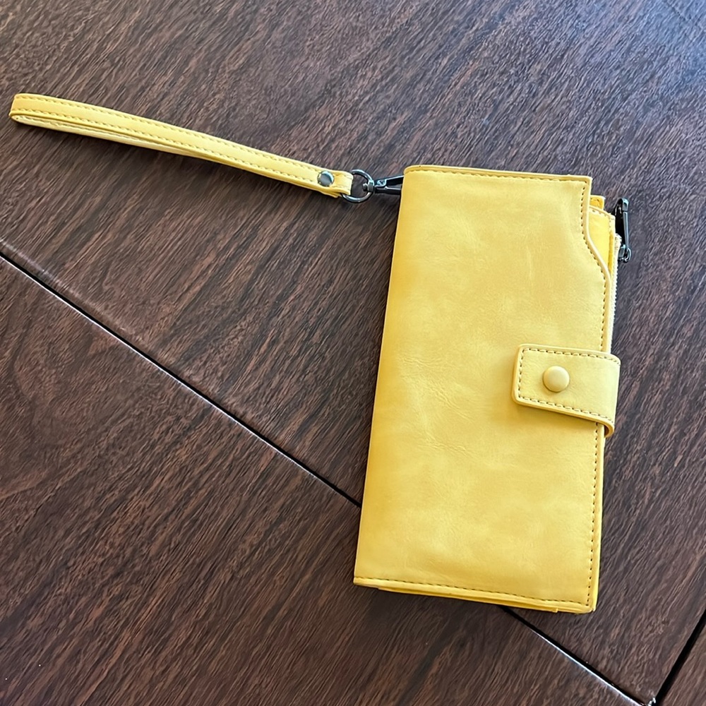 Yellow wallet wristlet